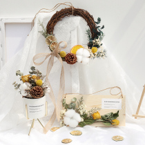 ins net celebrity dried flower bouquet wall hanging birthday garland charm decorative wall pendant Wall hanging flower shooting props