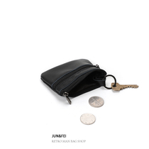  xmyb leather mini coin purse Mens simple portable sheepskin super soft small wallet Retro coin bag