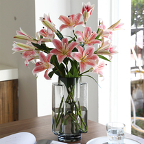 Taihuan High-end Hand Feel Lily Flower Vase Flower Vase Flower Arranging Table Flower Arrangement Dining Room TV Cabinet Ground Floor