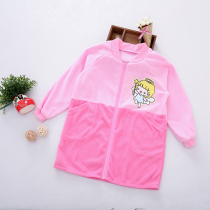 Autumn and winter children's down jacket overalls children's waterproof painting clothes men's and women's art anti-dressing baby long sleeve apron