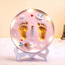 Full moon memorial hand and foot print Newborn face-to-face gift Year-old foot calligraphy and painting baby Ah Yiyi mud baby permanent photo frame