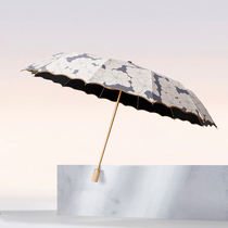 caberryne retro wave side small freshener umbrella female dual-use increased sunscreen Anti-UV sun umbrella