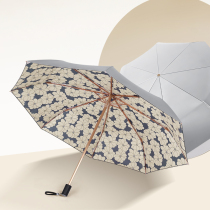 Retro double parasol female super strong sun protection anti ultraviolet folding rain dual use black glue umbrella upf50