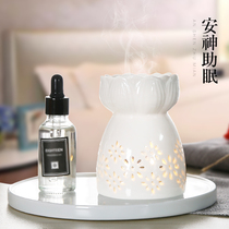 Medium and small ceramic essential oil aromatherapy lamp Lotus romantic aromatherapy stove Candle lamp stove Hotel beauty salon Bedroom home