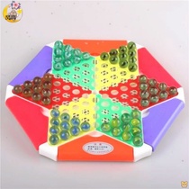 Glass beads jumping Qi checkers plastic old-fashioned large student chess ball ball girl marble hexagonal glass beads with cover
