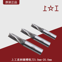 Top straight shank keyway milling cutter standard series two-edge high-speed steel straight shank keyway milling cutter HSS 3 0mm-20mm