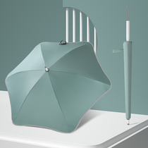 Safety fillet straight umbrella umbrella umbrella female rain dual use men long handle strong wind resistance large reinforcement thickening simple