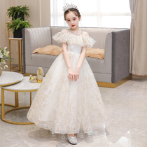 Childrens dress Princess dress wedding catwalk high-end girls wedding dress puffy gauze foreign flower girl piano performance summer