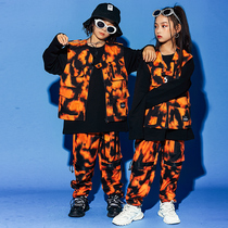 Wang Jiaer same childrens street dance suit boys hip-hop tide clothing girls camouflage tooling handsome childrens performance clothes