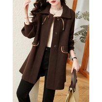 Mid-length knitted jacket womens winter thickening 2022 new European goods loose temperament high-end double-sided woolen coat