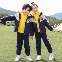Primary school uniform jackets autumn and winter three-piece suit children class uniform boys and girls kindergarten yuan fu spring and autumn suit
