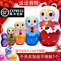 Matryoshka big head son small head father movie with the same style plus hard solid wood Tanabata gift toy Chinese style