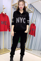 European age reduction two-piece pants autumn and winter new women's plus velvet vests leggings casual fashion sports suit