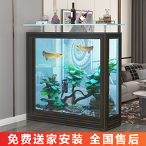 Goldfish tank living room large and medium-sized floor-to-ceiling household simple modern aquarium embedded screen free change of water fish tank custom