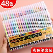 Korean version of the hipster minimalistic creative colorful highlights hand account pen flash discoloration gel pen shiny metallic Symphony ntn bi color gel pen 1 0mm pearlescent students painting DIY hand account pen