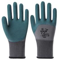New Jixing A888 gloves labor insurance wear-resistant work Male latex foam King rubber anti-skid construction site work protective hand