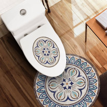 Toilet Lid Decorated with Painted Creative Stickler Bathroom Anti Slip Place Waterproof U Type Stickler Toilet toilet sticker