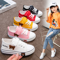 Girls canvas shoes 2021 summer new soft-soled little girl casual board shoes wild childrens white shoes girls shoes