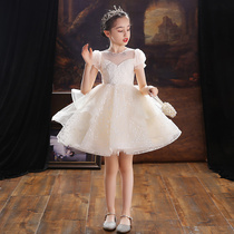 Flower girl wedding little girl dress girl host birthday princess dress childrens piano performance overbearing summer