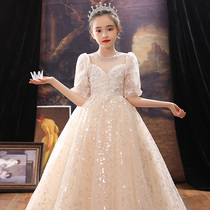 Childrens catwalk evening dress high-end girl birthday princess dress little girl host foreign piano performance autumn
