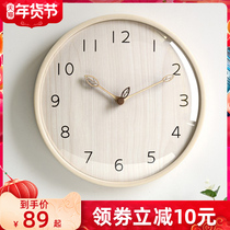 MJK solid wood wall clock modern simple living room home silent clock personality fashion creative Nordic clock