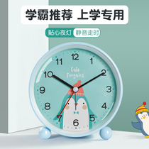 2020 new cartoon small alarm clock get up artifact students with childrens bedroom desktop clock boy night light one