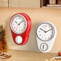 Kitchen non-punching timing clock refrigerator stickers small wall clock creative home wall hanging clock small special alarm clock
