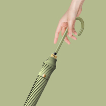 Automatic Umbrella Female Retro Enlargement Minimalist Reinforcement thickened Long handle Black rubber Mori Department Ssun umbrella shading sunscreen