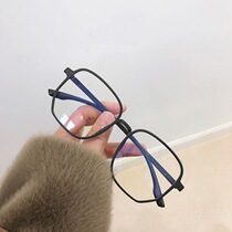 With myopia glasses female makeup artifact can be equipped with power ultra-light glasses Flat mirror female frame Male large frame face small