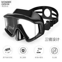 2021 New diving mirror scuba Deep Diving Snorkeling sabao set mask professional equipment three windows big View