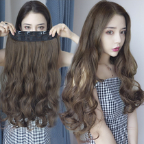 Real hair hair full real hair wig one piece piece U-shaped untraceless female hair long curly hair hair extension piece