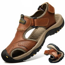 Baotou Sandals Mens Summer Outwear Non-slip 2022 New Beach Casual Soft Bottom Mens Leather Sandals Genuine Leather