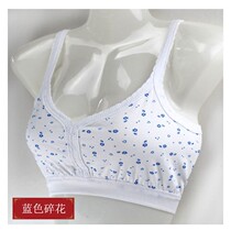 Middle-aged and elderly cotton vest ladies bra sling mother bra summer thin breathable underwear without steel ring sponge