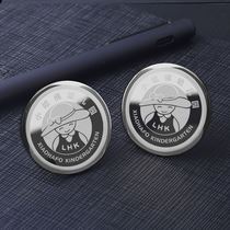 Kindergarten duty student badge high-end magnet round hospital customized printing high-end work card making metal logo