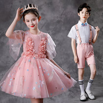61 Childrens Chorus Dress Rehearsal For Kindergarten Girl Fluffy Skirt School Students Poetry Recital Performance Costumes