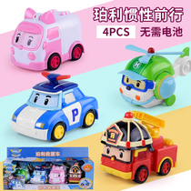 Sheriff toy car genuine full set of Poli car Childrens inertial toy fire car Amba rescue car