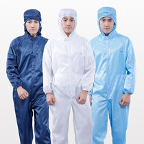 Anti-static conjoined working clothes dust-free factory workshop dust-proof clothes spray streaks Striped Zipper Food Factory Work Clothes