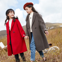 Girls double-sided cashmere coat children's wool cloth coat long girl autumn and winter new Korean version