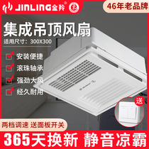 Golden Ling Kitchen Liangba integrated ceiling fan 300*300 air cooler ceiling type embedded FC-10TA