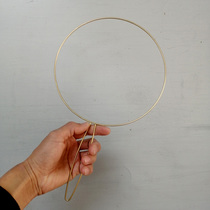 Wrap flower wedding fan diy golden wire fan frame round metal hollow fan frame handmade material accessories