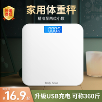  Electronic scale weight scale Household accurate body scale High-precision intelligent charging girls dormitory small weight loss scale