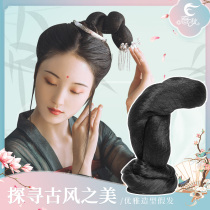 Ancient costume wig pure hair spirit snake hair bun studio COS Tang dynasty skirt vertical hair bun antique Han clothing package