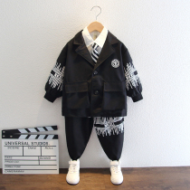  Boys  suits Spring and autumn middle and large childrens Korean handsome dresses ten-year-old boys casual foreign style trend childrens suits