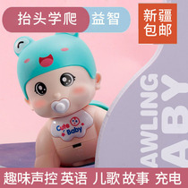 Xinjiang childrens toys electric voice control sensing crawling doll fun music toy stories can be charged