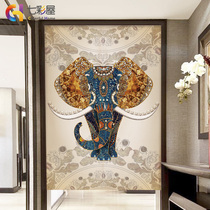 Fabric door curtain bedroom partition curtain kitchen windshield curtain toilet curtain non-perforated decorative curtain