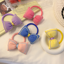 Childrens butterfly knot hair ring baby unhurt hair leather fascia cute girl balls head rope girl hair adorned