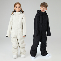 searipe new children's ski suit one-piece waterproof warm wear-resistant ski suit children's ski equipment