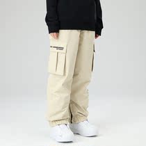 Snow Jixi Pi searipe double board veneer tooling snowboard pants men and women with waterproof warm loose cotton clip