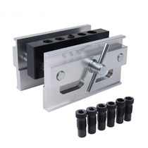 Woodworking straight hole locator wood board connection drilling locator vertical punching clamp round wood pin locator