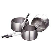 Stainless steel windproof ashtray creative thickened Anti-fall living room home large bar Internet cafe car ashtray